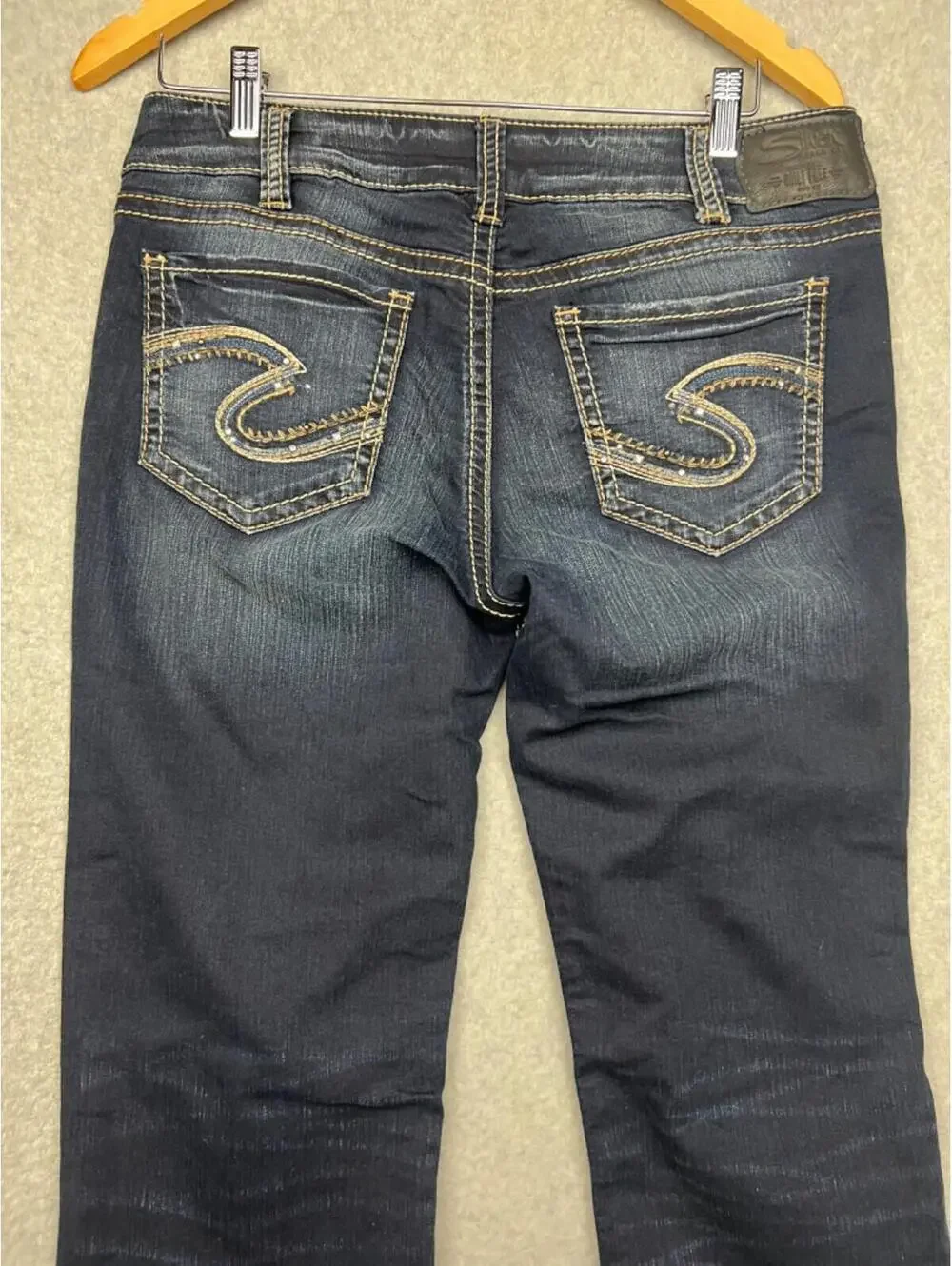 Silver Jeans Suki Super Stretch Mid Slim Boot Jeans W30 L33 Dark Wash Western